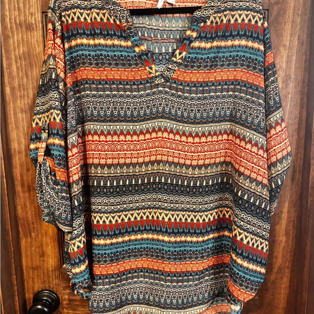 Cato Vibrant Tribal Print Tunic